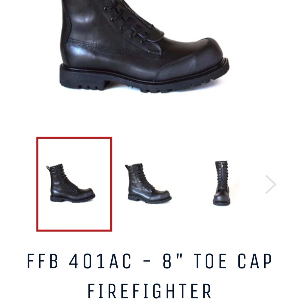FFB Black Toe Cap Firefighter Boots